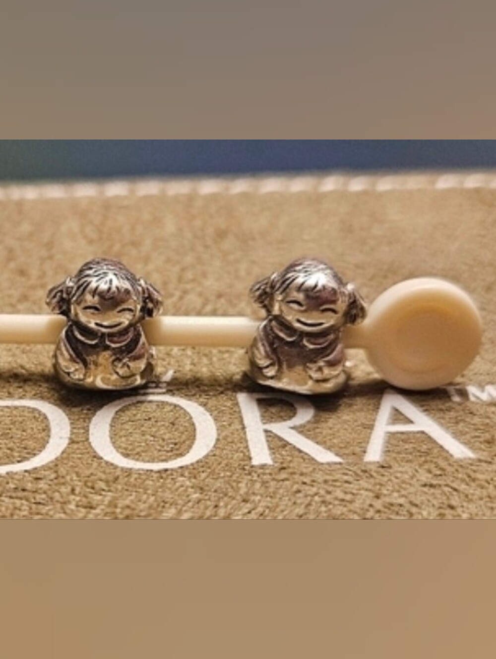Pandora 2 Girls Sterling Silver Charms (Set Of 2)